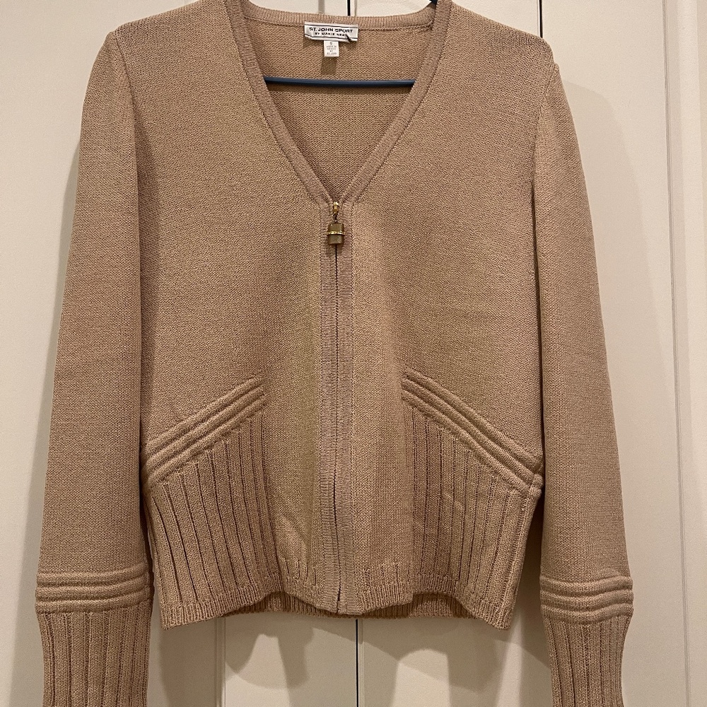 St John Sport Beige Knit Sweater